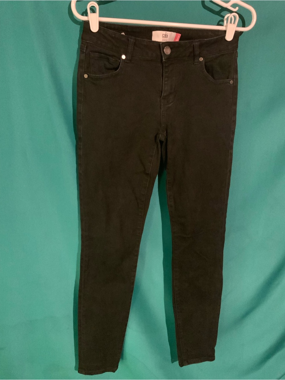 Cabi Black Women’s Stretch Skinny Jeans, Mid to High Rise Waist, 27X30